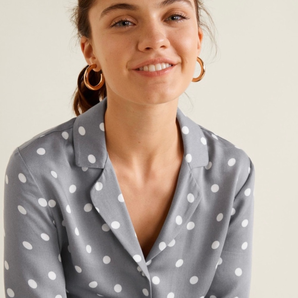 Mango-Satin print shirt NWT